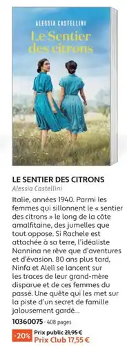 France Loisirs Alessia Castellini Le sentier des citrons offre