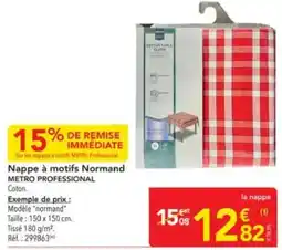 METRO METRO PROFESSIONAL Nappe à motifs Normand offre