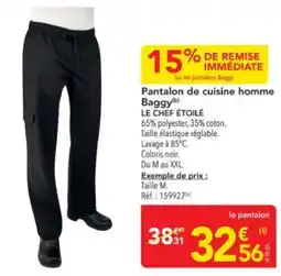 METRO Baggy Pantalon de cuisine homme offre