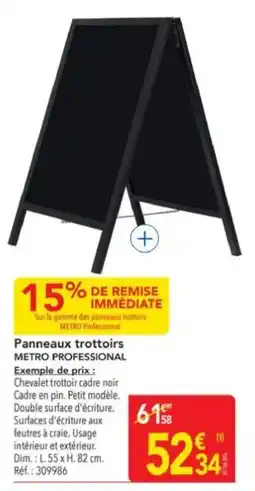 METRO METRO PROFESSIONAL Panneaux trottoirs offre