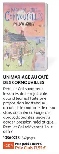 France Loisirs Phillipa Ashley un mariage au café des cornouailles offre