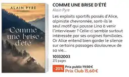 France Loisirs Alain Pyre Comme une brise d'été offre