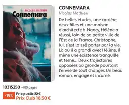 France Loisirs Nicolas Mathieu Connemara offre