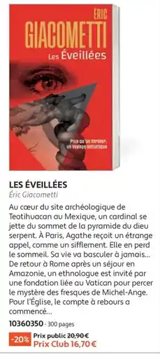 France Loisirs Éric giacometti Les éveillées offre
