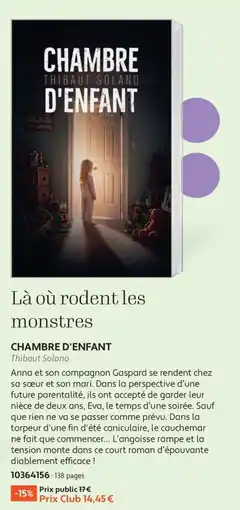 France Loisirs Chambre d'enfant thibaut solano offre