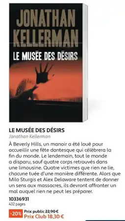 France Loisirs Jonathan Kellerman Le musée des désirs offre