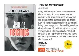 France Loisirs Julie Clark Jeux de mensonges offre
