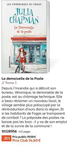 France Loisirs Julia Chapman La Demoiselle de la Poste offre