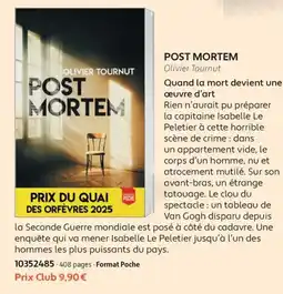 France Loisirs Post Mortem offre