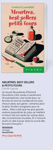 France Loisirs Camille Lagarde Meurtres, best-sellers & petits fours offre