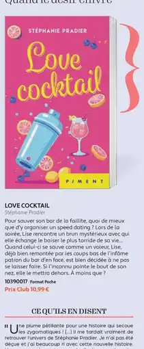 France Loisirs Stephanie Pradier Love cocktail offre