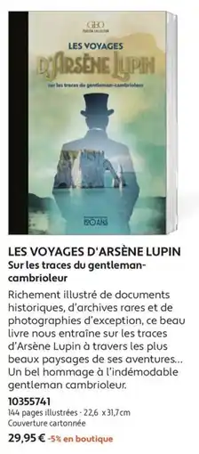 France Loisirs GEO LES VOYAGES D'ARSÈNE LUPIN offre