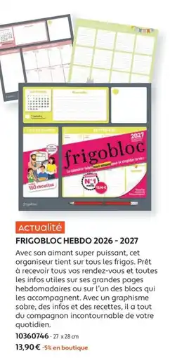 France Loisirs FRIGOBLOC HEBDO 2026 - 2027 offre
