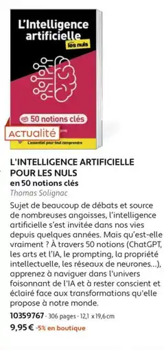 France Loisirs Thomas Solignac L'Intelligence artificielle pour les nuls offre