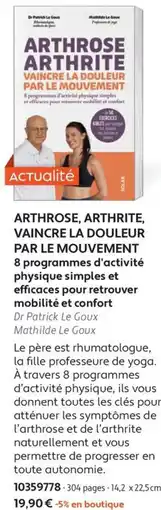 France Loisirs Arthrose arthrite vaincre la douleur par le mouvement offre