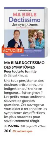 France Loisirs Ma bible doctissimo des symptômes offre