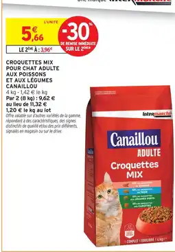 Intermarché Contact Canaillou croquettes mix pour chat adulte aux poissons et aux légumes offre