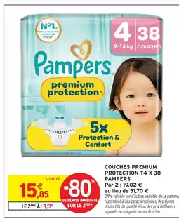 Intermarché Pampers couches premium protection t4 x 38 offre