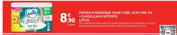 Intermarché Lotus papier hygiénique sans tube just one x9 + 3 rouleaux offerts offre