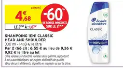 Intermarché Head and shoulder shampoing 1en1 classic offre