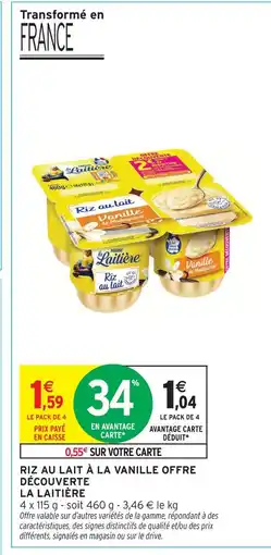 Intermarché La laitière riz au lait à la vanille offre découverte offre