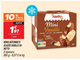Netto Netto minis bâtonnets glacés vanille x6 offre