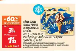 Netto Extrême cônes glacés vanille pépites de nougatine x6 offre