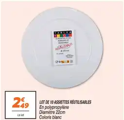 Netto Tablea lot de 10 assiettes réutilisables offre