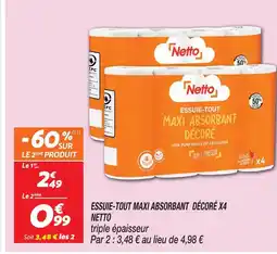 Netto Netto essuie-tout maxi absorbant décoré x4 offre