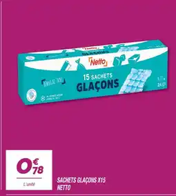 Netto Netto sachets glaçons x15 offre
