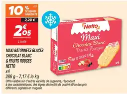 Netto Netto maxi bâtonnets glacés chocolat blanc & fruits rouges offre