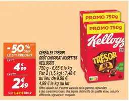 Netto Kellogg's céréales trésor goût chocolat noisettes offre