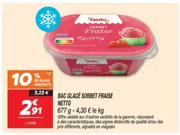 Netto Netto bac glacé sorbet fraise offre