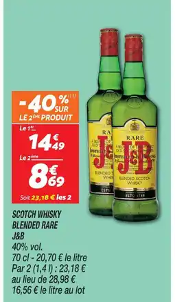 Netto J&b scotch whisky blended rare offre