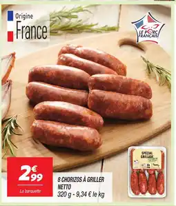 Netto Netto 8 chorizos à griller offre