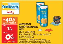 Netto Netto goûters ronds fourrés parfum vanille offre