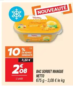 Netto Netto bac sorbet mangue offre