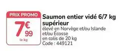 Promocash Promo - saumon entier vidé 6/7 kg supérieur offre