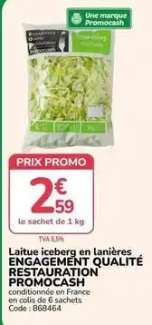 Promocash Promo - laitue iceberg en lanières engagement qualité restauration offre