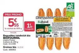 Promocash Promo - baguettes sandwich bio offre