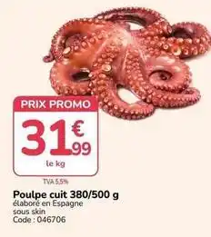 Promocash Promo - poulpe cuit 380/500 g offre