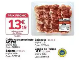 Promocash Promo - chiffonnade prosciutto offre