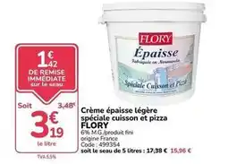 Promocash Fini - crème épaisse légère spéciale cuisson et pizza offre