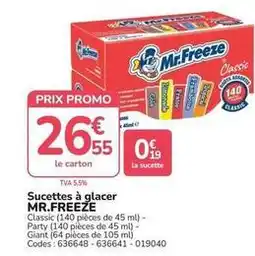 Promocash Mr. freeze - sucettes à glace offre