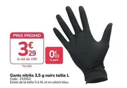 Promocash Promo - gants nitrile 3.5 g noirs taille l offre