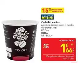 METRO Lil - gobelet carton offre