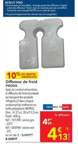 METRO Metro - diffuseur de froid offre