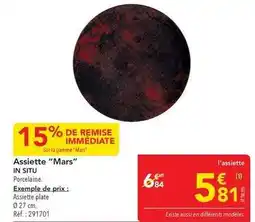 METRO Mars - assiette mars in sitú offre