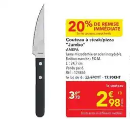 METRO Amefa - couteau à steak/pizza jumbo offre