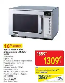 METRO Sharp - four à micro-ondes programmable r-s25at offre